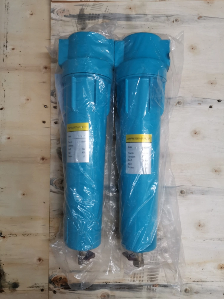 Inline compressed air filters in original packaging