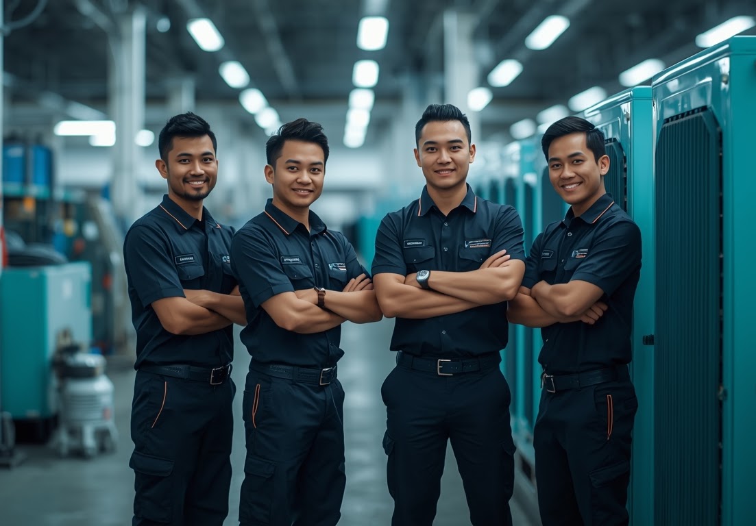 Radiant Engineering service technicians — experienced compressor team based in Southern Johor